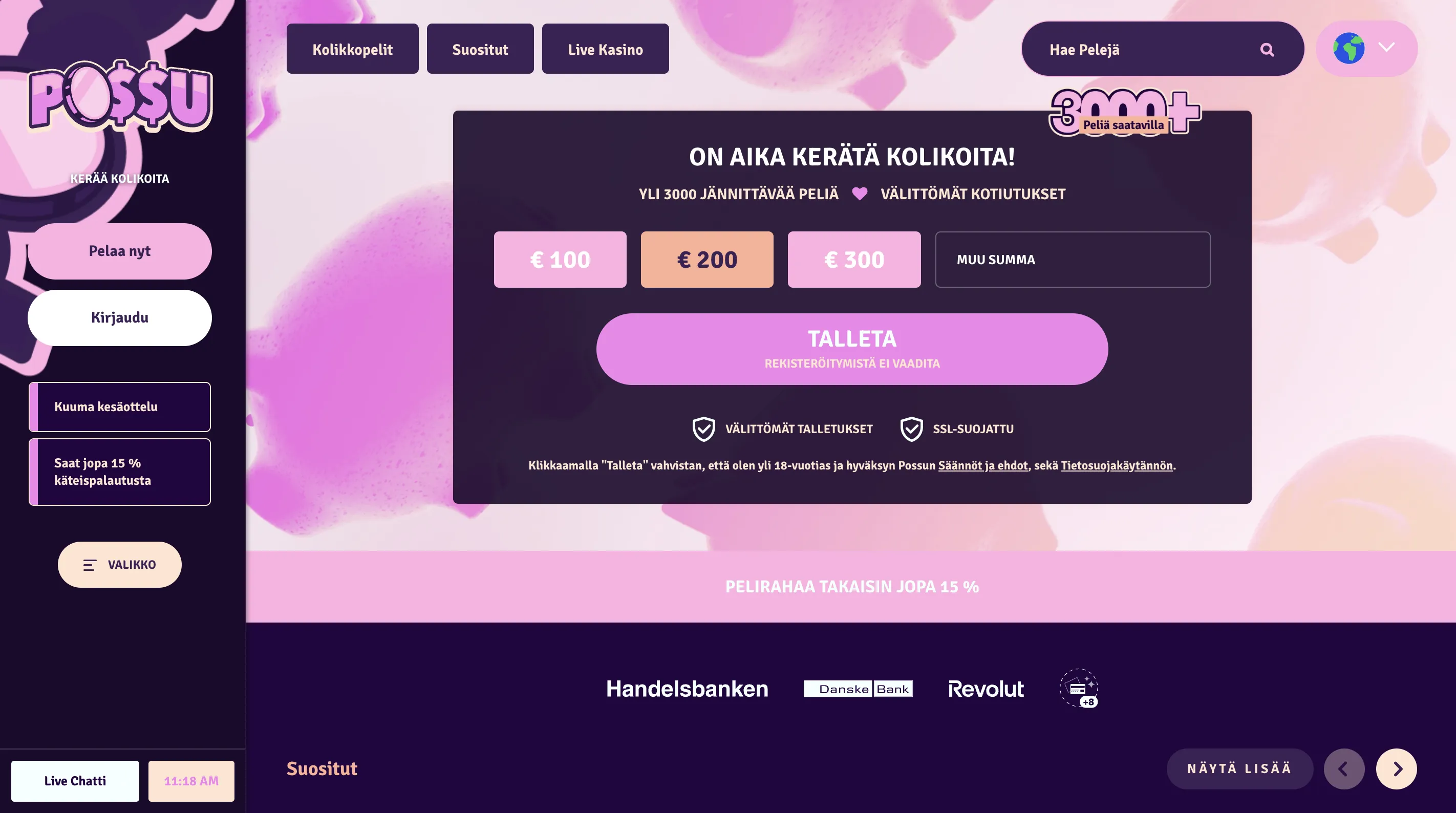 Minimitalletus kasinot 1e – pikakasino verkkopankilla