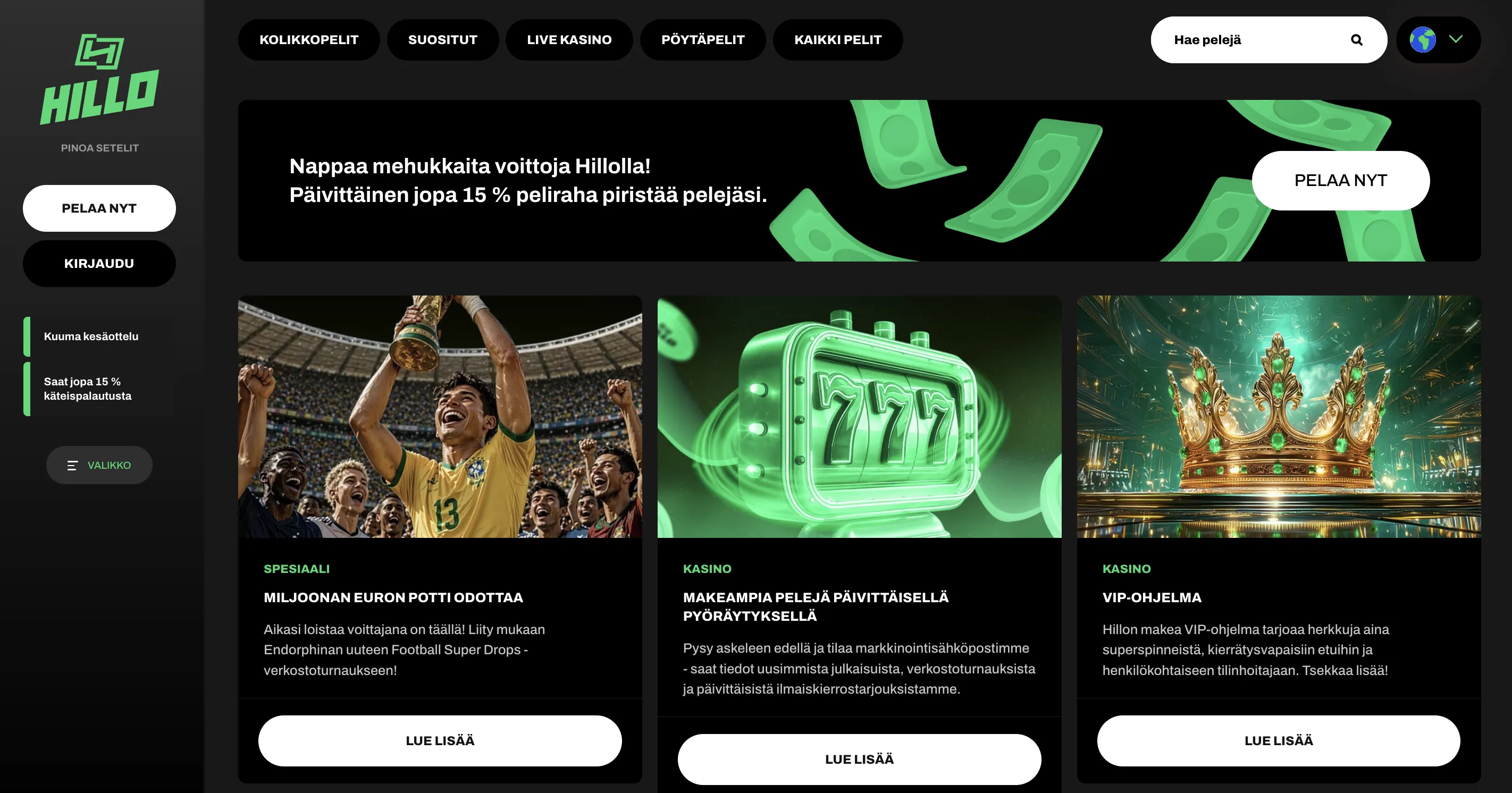 Minimitalletus kasinot bonukset – ilmaiskierrokset ja cashback